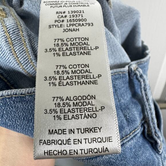 FRAME Le Palazzo Crop High Rise Wide Leg Blue Jeans Women’s 31 Frayed Hem - Picture 7 of 11